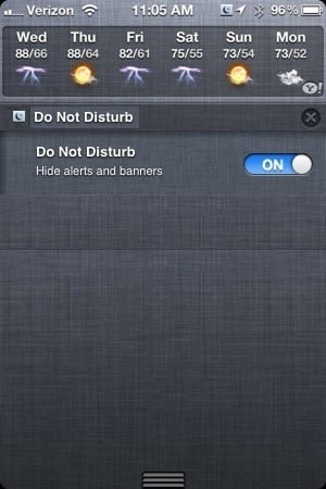 iPhone Do Not Disturb iOS 6 Notification Center Feature