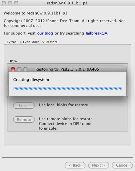 redSn0w iPhone 4s jailbreak downgrade