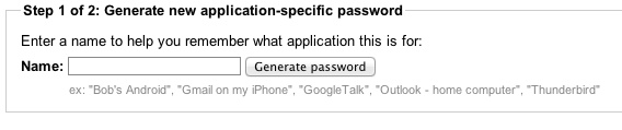 set up application specific passwords
