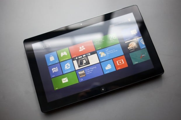 A tablet running Windows 8