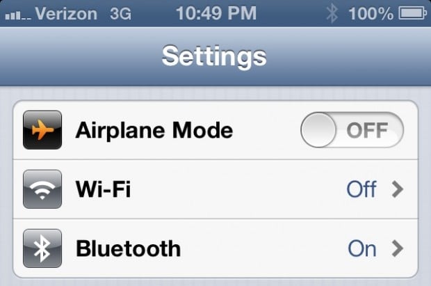 iOS 6 Hands On - Bluetooth Setting