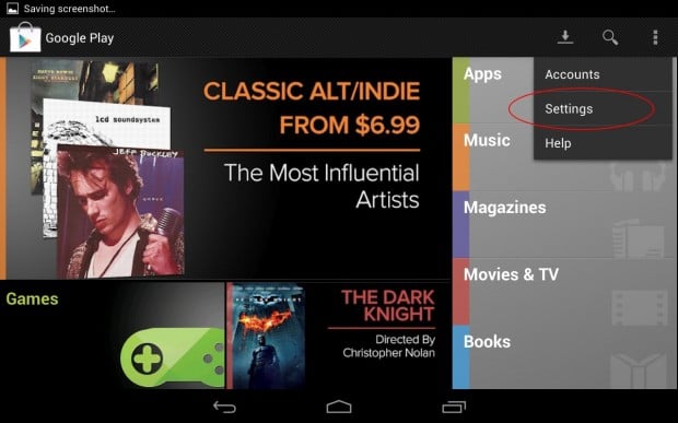 How to set PIN Google Play Purchases Step 1