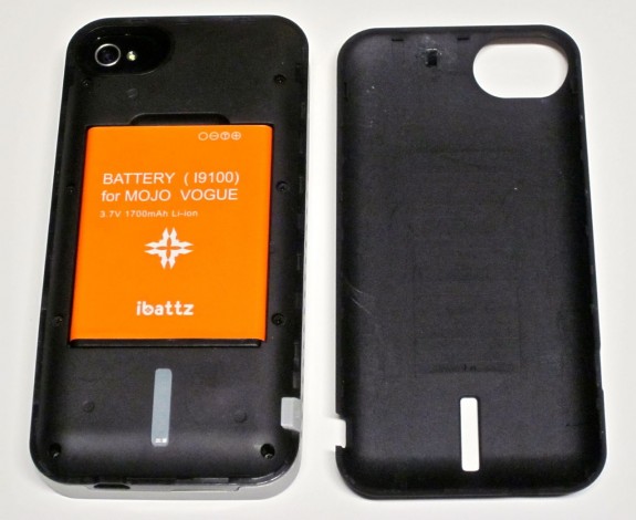 ibattz mojo armor case with back off showing removable battery