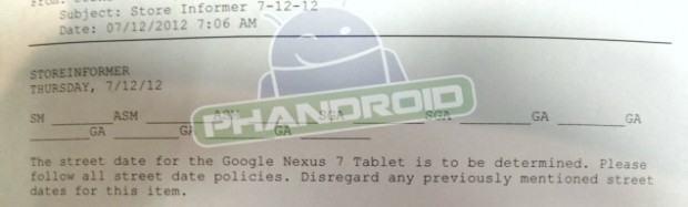 Nexus 7 release date at Gamestop