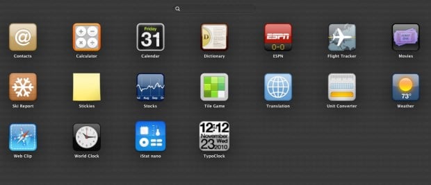 OS X Widgets Mountain Lion