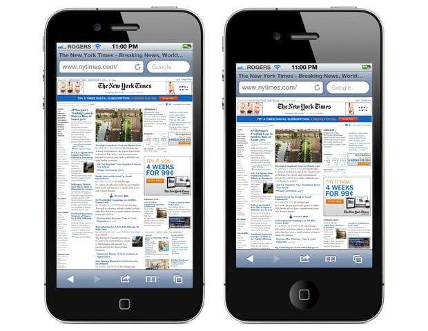 iPhone 5 display vs iPhone 4S display