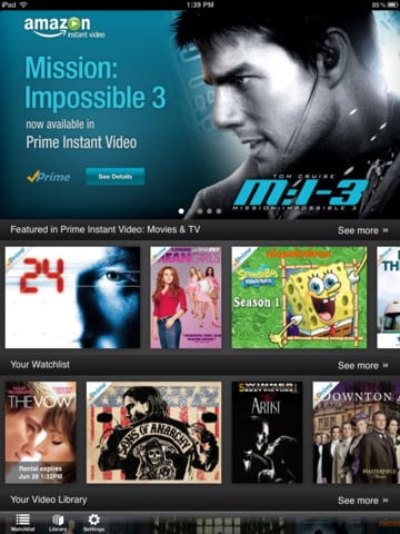 Amazon Instant Video iPad app
