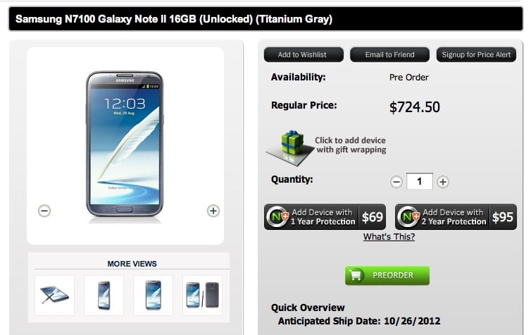 Galaxy Note 2 Preorder ATT TMobile