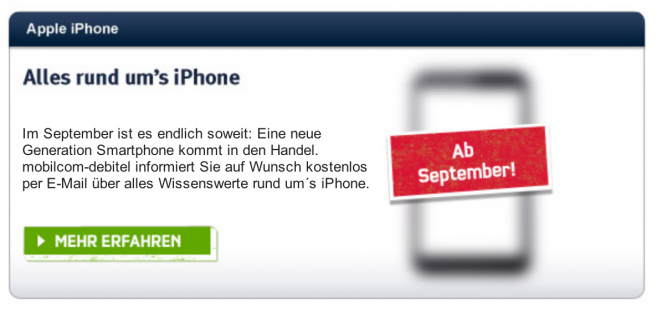 Mobilcom Debitel iPhone 5 teaser