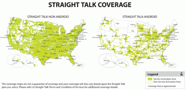 Straight Talk Service Map Best Prepaid Smartphones Fall 2012