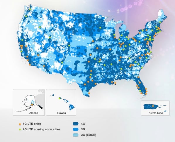 AT&T 4G LTE coverage