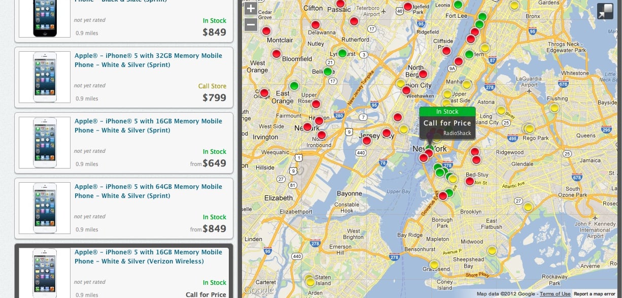 Find iPhone 5 in stock local store
