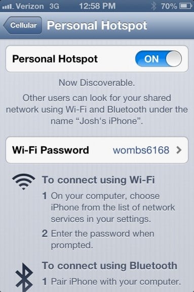 How to use personal hotspot in iOS - iPhone 5 - new iPhone- 5