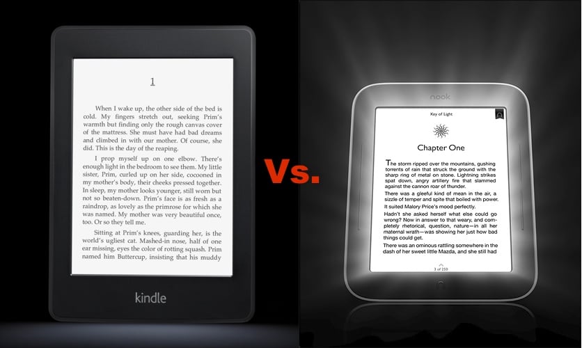 Kindle Paperwhite vs. Nook Simple Touch with Glowlight
