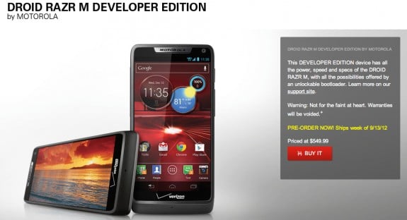 Motorola Droid RAZR M Developer Edition