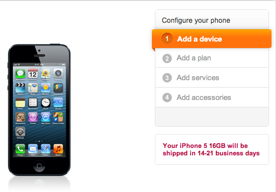 iPhone 5 AT&T Shipping Times