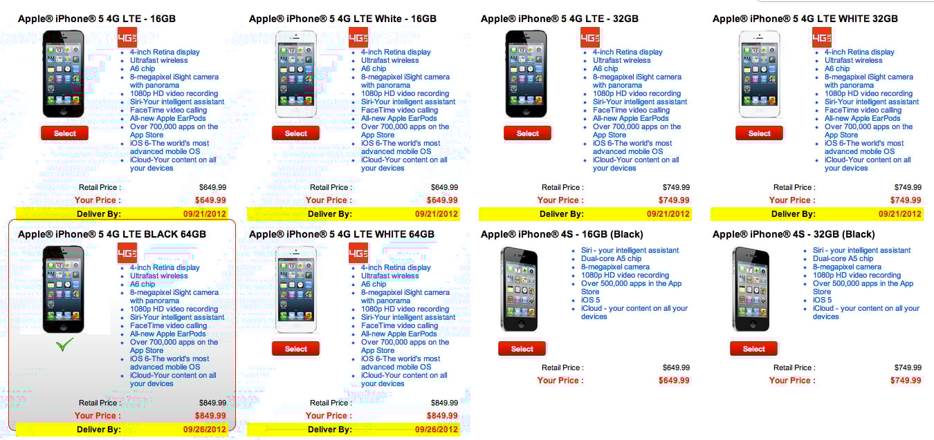 Verizon iPhone 5 pre-orders