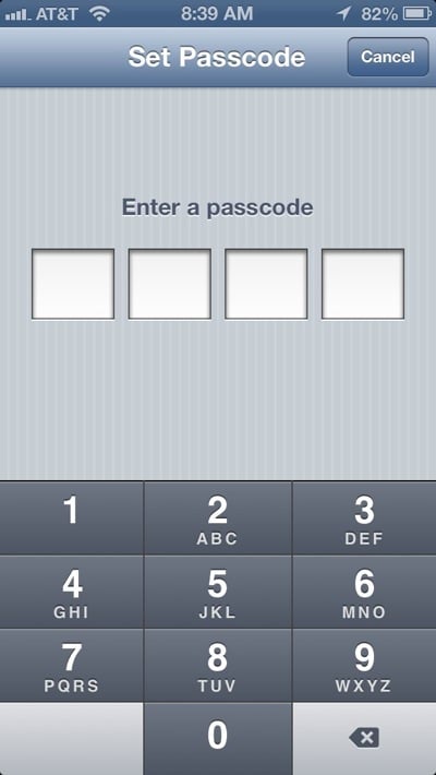 enter passcode