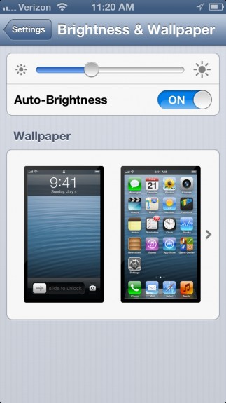 iPhone 5 brightness & WallPaper