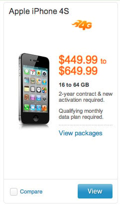 iPhone 5 early upgrade deals page