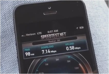iPhone 5 speed test 4G LTE Verizon