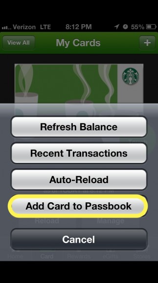 Add card to Passbook Manual