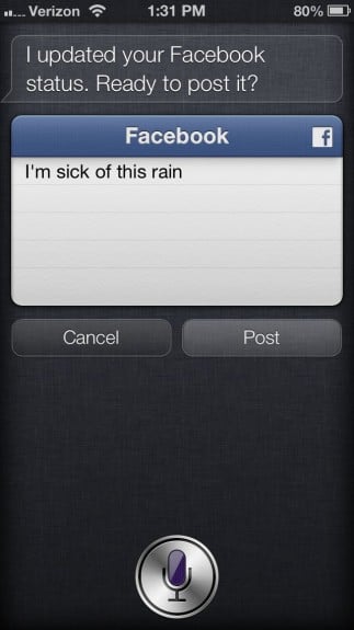 Facebook Siri iOS 6
