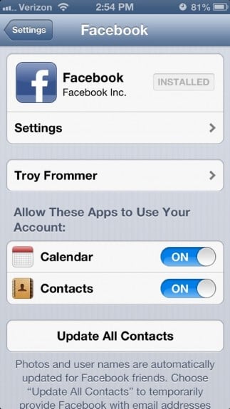 Facebook for iOS 6