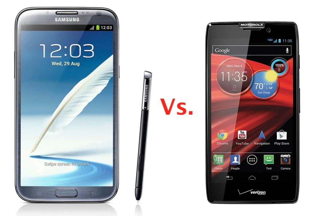 Galaxy Note II vs Droid RAZR MAXX HD HERO