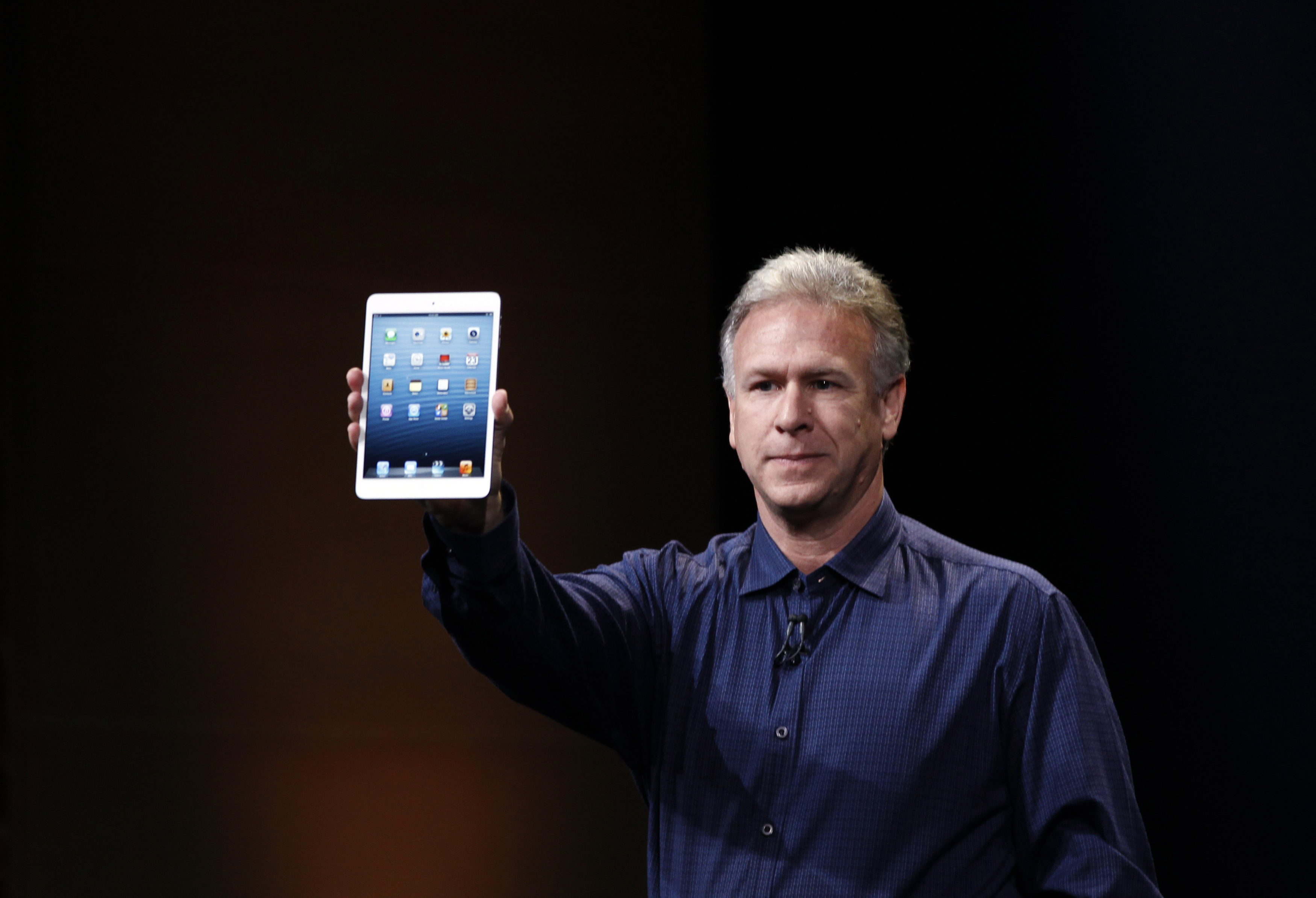 Apple senior vice president of worldwide marketing Philip Schiller introduces the new iPad mini during an Apple event in San Jose