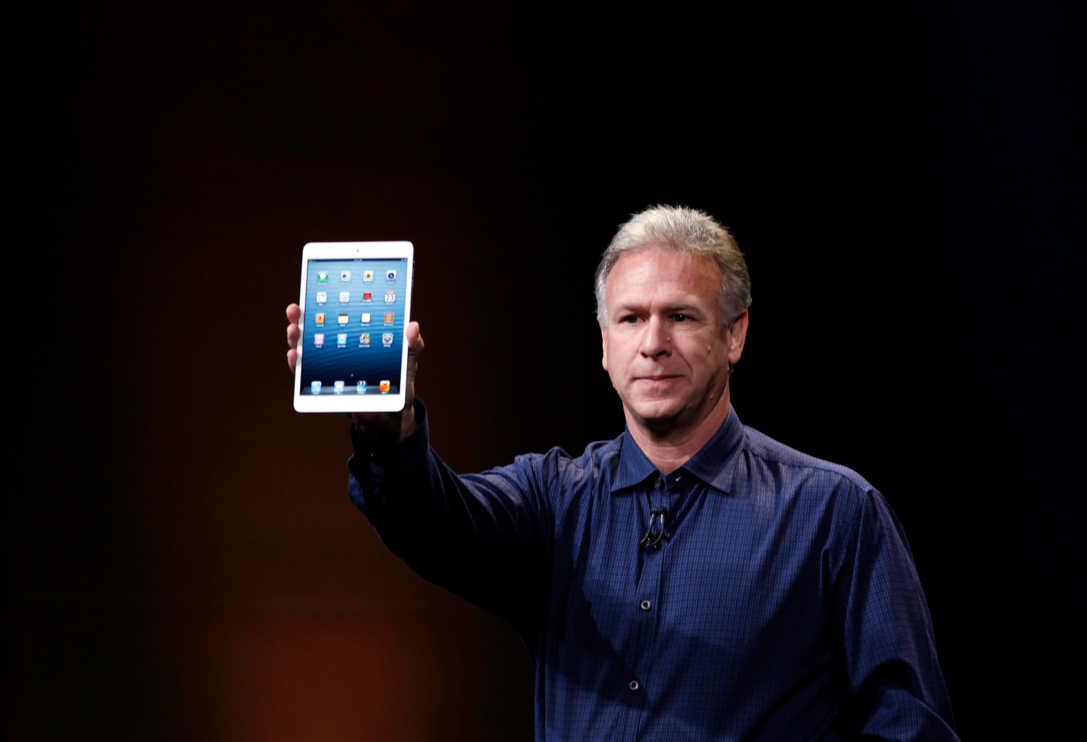 Apple senior vice president of worldwide marketing Philip Schiller introduces the new iPad mini during an Apple event in San Jose