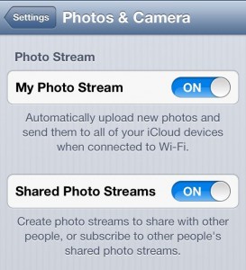 Photo Stream Set up iPhone