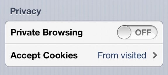 Private browsing iPhone