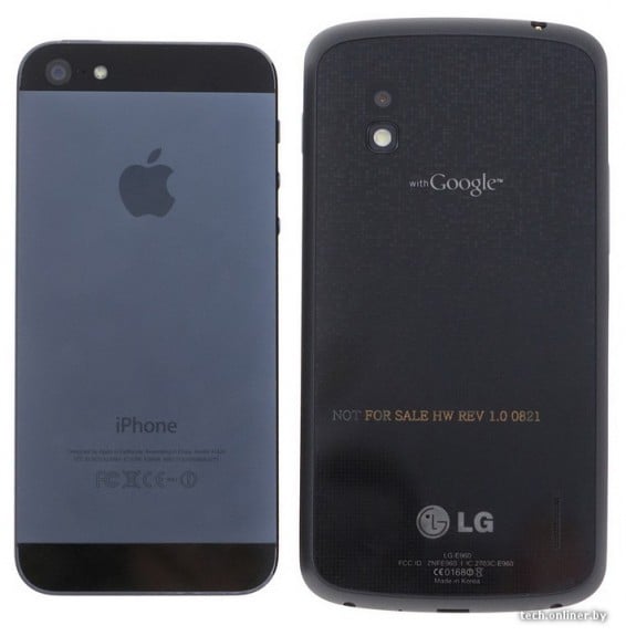 iPhone 5 LG Nexus 4 comparison back