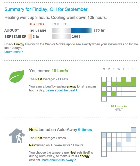 Nest Review - Learning Thermostat Energy Report