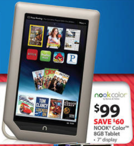 Walmart Black Friday Kindle Nook Color $99