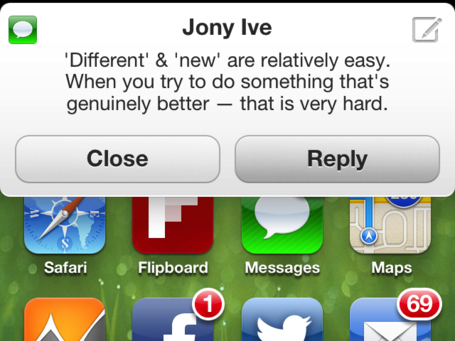 iOS 7 notiication mock up