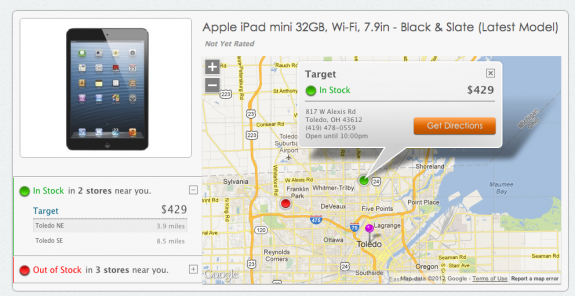 iPad mini in stock at local store