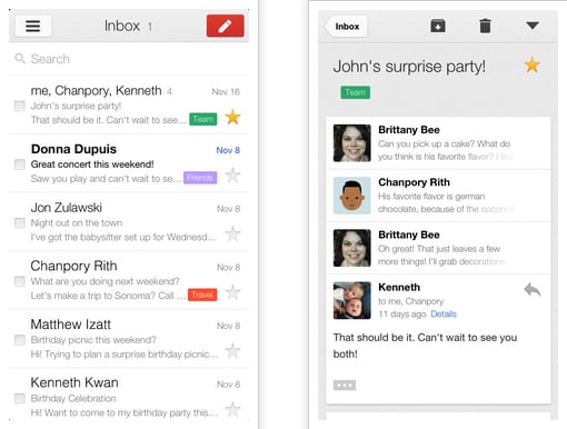 Gmail 2.0 for iPhone and iPad