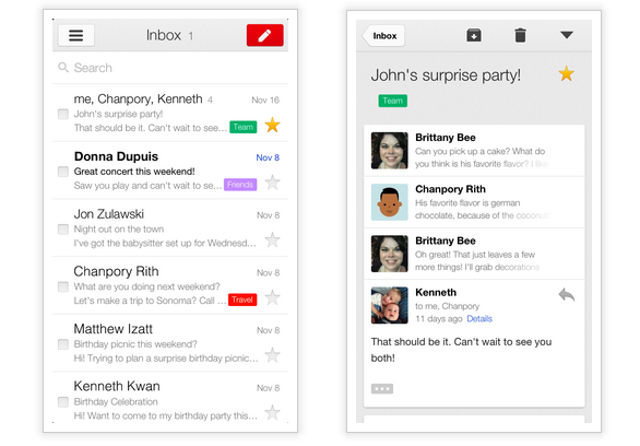 Gmail for iPhone better than Android
