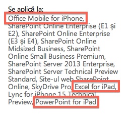 Microsoft support Office Mobile for iPhone