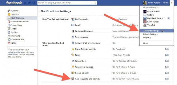 facebook turn on notifications