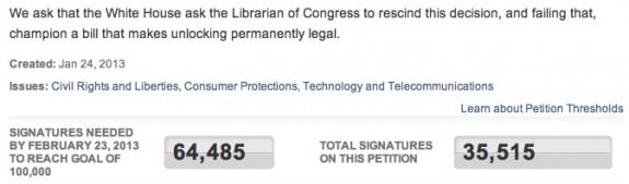 Cell Phone Unlock Petition WhiteHouse