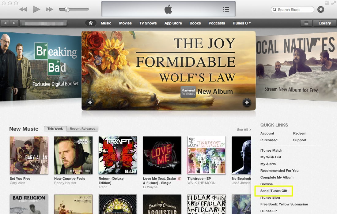 Send iTunes Gift