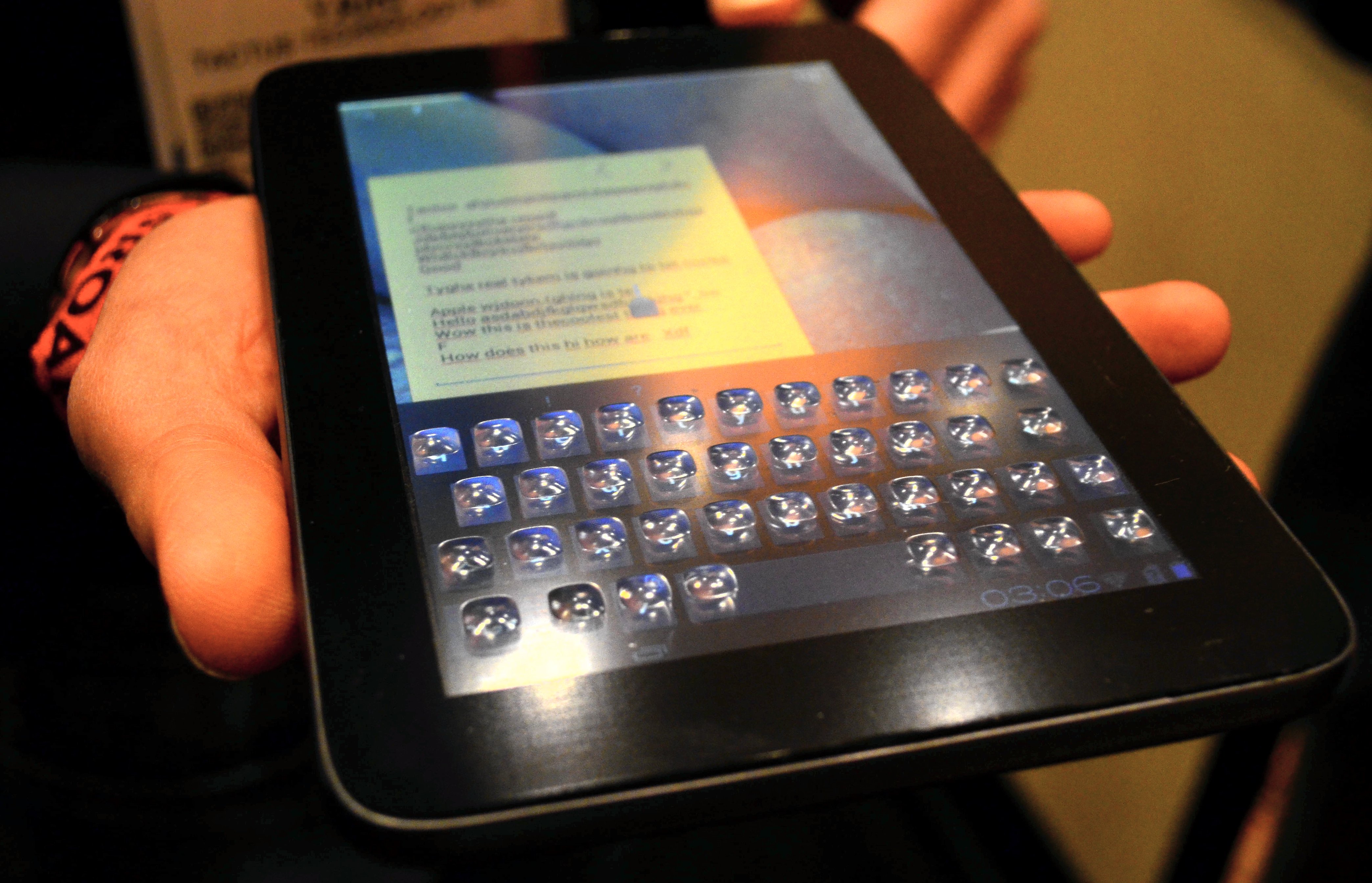 Tactus Morphing Touch Screen demos