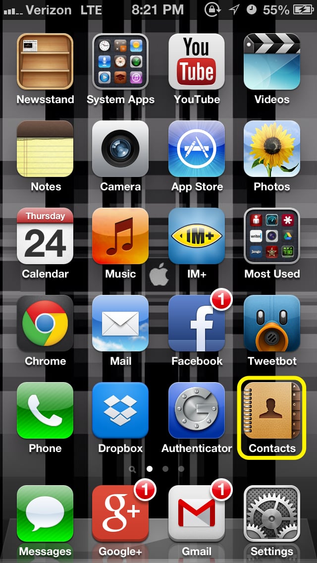Tap Contacts