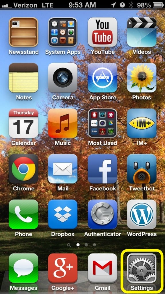Tap Settings