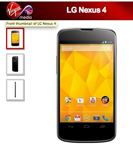 Virgin Mobile Nexus 4 UK