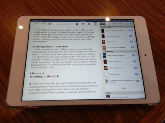 normal reading mode on iPad mini