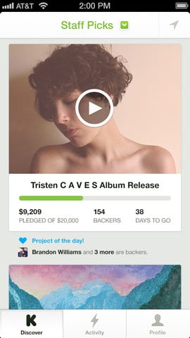 Kickstarter iPhone app